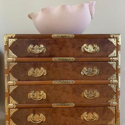 Brass and Leather Jewelry Chest