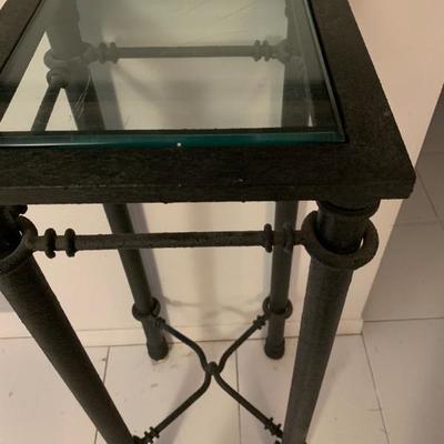 Wrough Iron Stand with Glass Insert