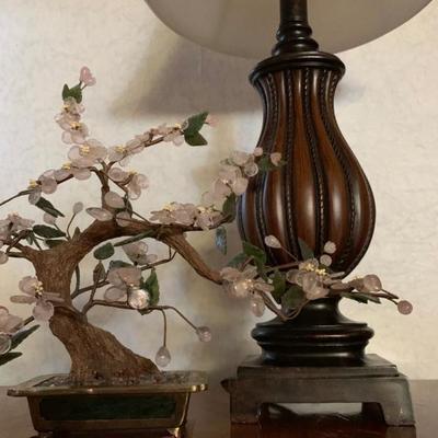 Semi Precious Stone Jade Tree, Domain Lamps