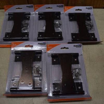 5 Packages of 2 National Hardware Extra Heavy T Hi ...
