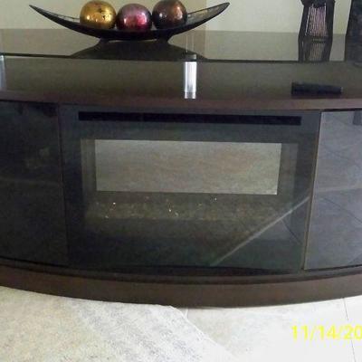 Close up of Dimplex Fireplace Media Cabinet