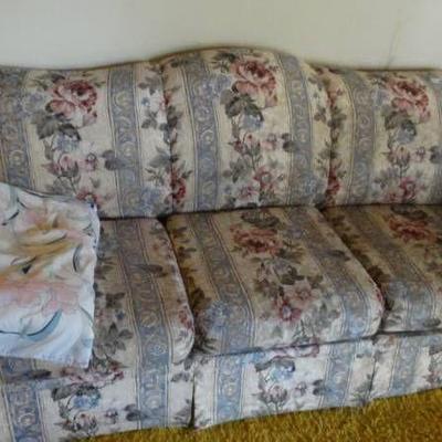 Floral couch.