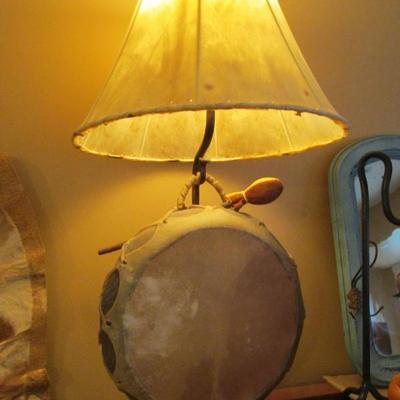 Native American drum lamp