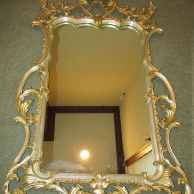 Exquisite carved wood mirror