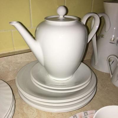 Seltmann Weiden White Porcelain dishes and tea pot