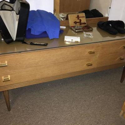 Dresser with glass top