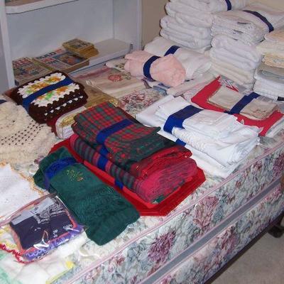 table cloths, towels, misc. linens