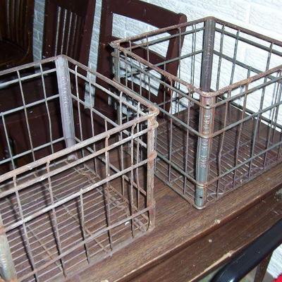 Old metal Prarie Farms milk crates