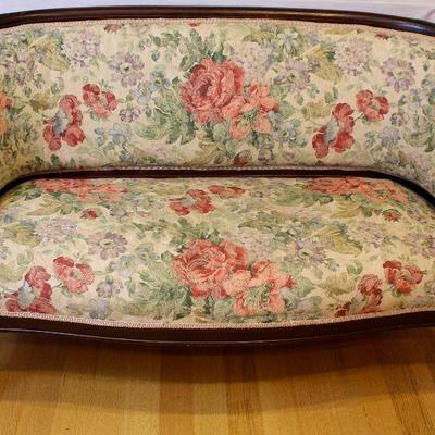 Rococo style upholstered settee