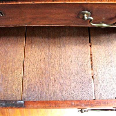 Virginia Chippendale style slant front desk c. 1780 detail - oak and Southern pine secondary wood