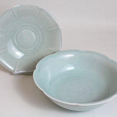 celadon bowl and plate