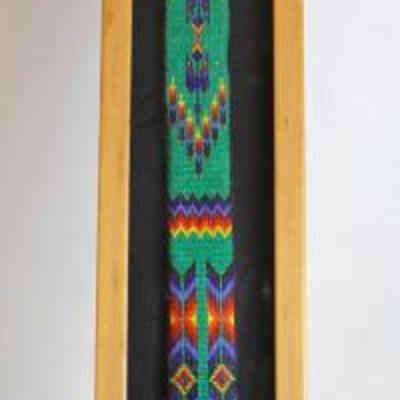 vintage Sioux beaded belt in shadow box frame