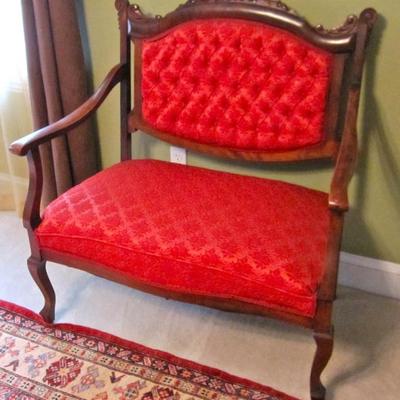 Victorian era settee and matching chair