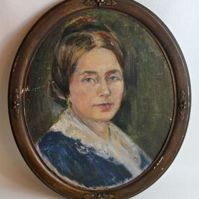 pair of unsigned portraits
