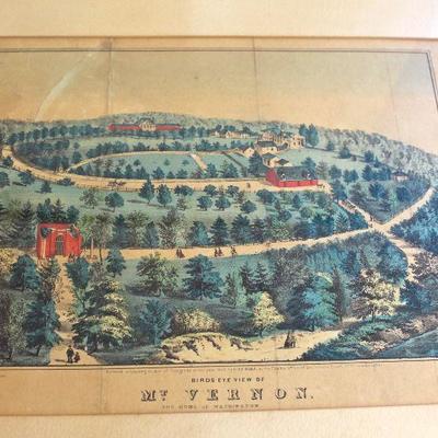 view of Mount Vernon in gold frame