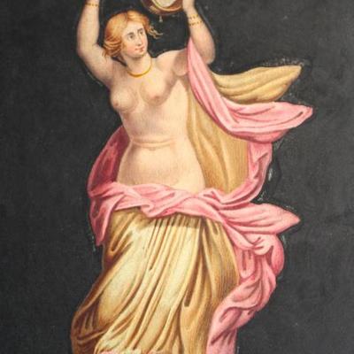 watercolor and ink figure, unsigned