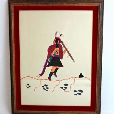 painting attributed to Kiowa artist Jim Tartsah