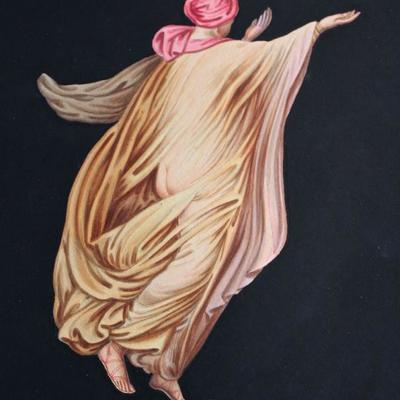 watercolor and ink figure, unsigned