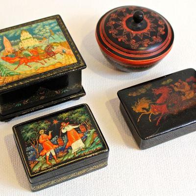 hand-painted music box and trinket boxes