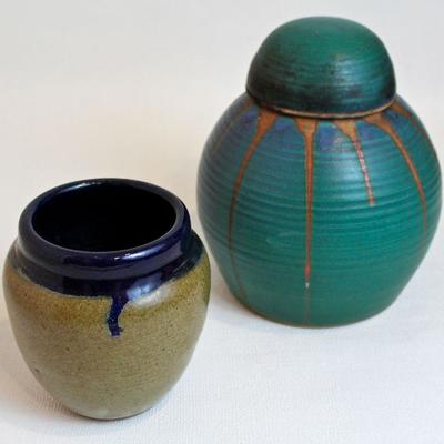 collection of art pottery