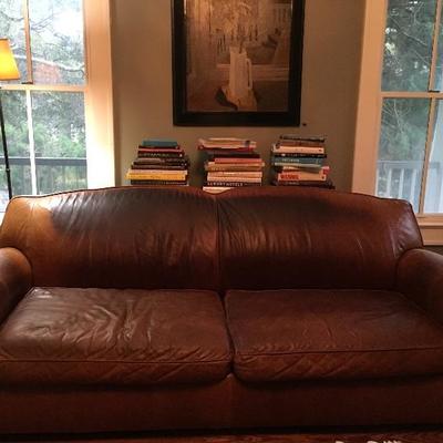 Pull out leather couch. $350. 