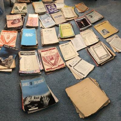 Well over 330 pieces of sheet music
