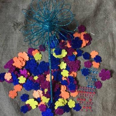 Lots of color--crafty items (sticky gems, colored ...