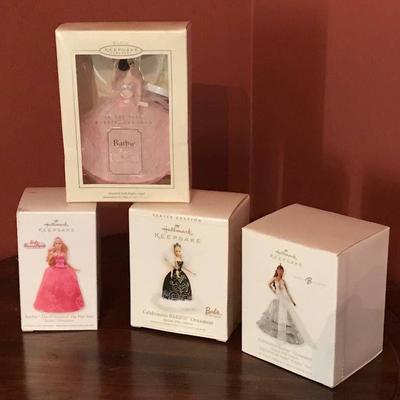 Set of 4 Hallmark Keepsake Barbie Ornaments