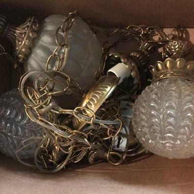 Hanging Light fixture with glass globes (one globe ...