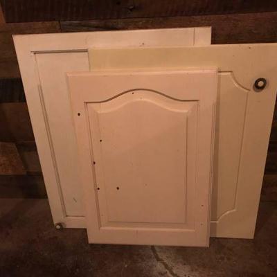 Assortment of 3 painted wood cabinet doors