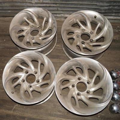 Aluminum Rims Wheels Set of 4 with Center Caps