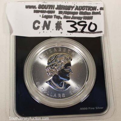  2016 1 Ounce Silver Canadian Maple Leaf Coin

Located Inside â€“ Auction Estimate $50-$100 