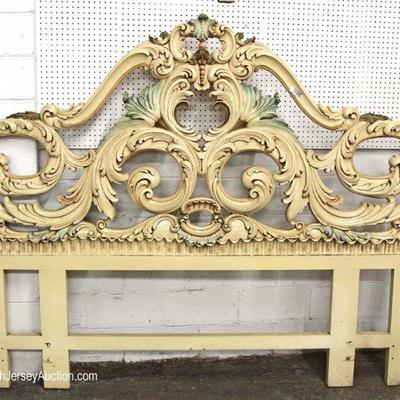  6 Piece VINTAGE Highly Carved and Ornate Italian (Roma) Bedroom Set with King/Queen Headboard

Original Colors and Original Finish...