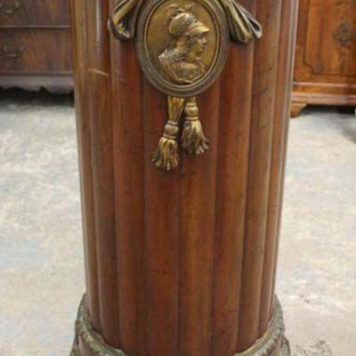  ANTIQUE VERY NICE SOLID Mahogany and Bronze Wrap Swivel Top Pedestal

Located Inside â€“ Auction Estimate $300-$600 
