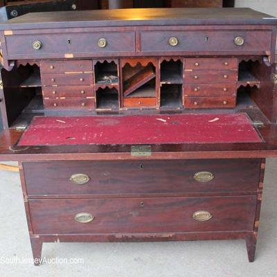  ANTIQUE Sheraton Style Mahogany Butlers Desk

Located Dock â€“ Auction Estimate $100-$30