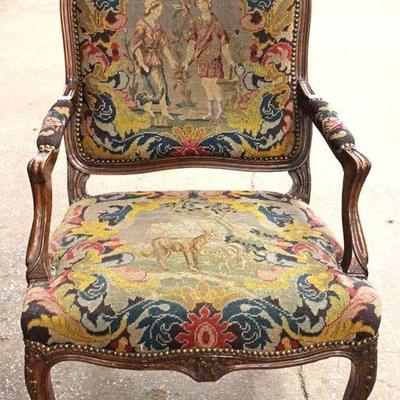  ANTIQUE French Needlepoint Arm Chair

Located Inside â€“ Auction Estimate $100-$400 