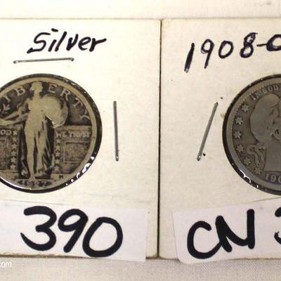  1927-P Silver Quarter and 1908-O Barber Silver Quarter

Located Inside â€“ Auction Estimate $5-$10

  