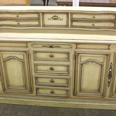  'Drexel' Paint Decorated Buffet with Step Back Drawer Top by â€œBrittany Collection by Heritage Furnitureâ€

Located Inside â€“ Auction...