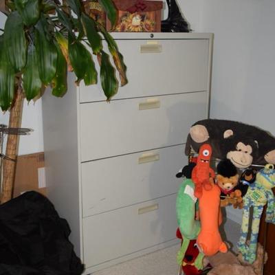 Four-Drawer Filing Cabinet, Stuffed Animals, Home Decor