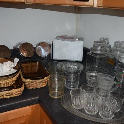 Glassware, Bakeware, Canisters, Toaster