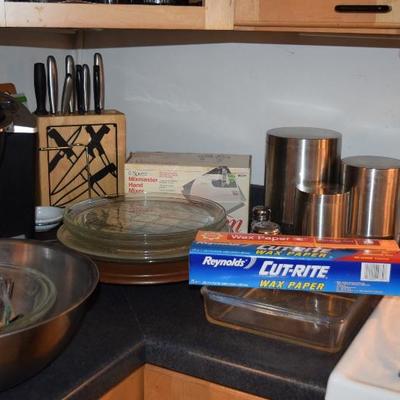 Canisters, Knives, Hand Mixer, Bowls