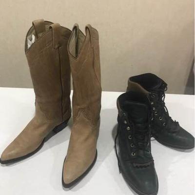 2 Pairs of Leather Cowgirl Boots