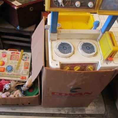2 boxes of girls toys some Fisher Price and vintag ...