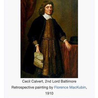 The Right Honorable - Lord Baltimore - Cecil Calvert, 2nd Lord Baltimore Retrospective Painting by Florence MacKubin - 1910