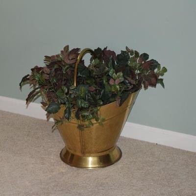 Artificial Greenery in Brass Container