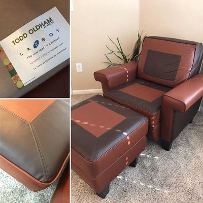 Todd Oldham LaZboy (Lazy Boy). Leather. Two tones. Estate sale price: $200