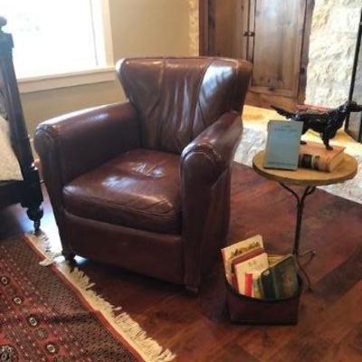 Leather side chair. $130