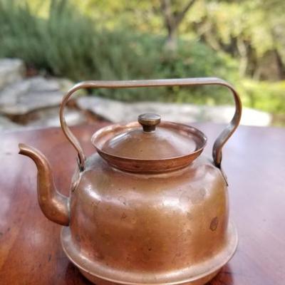 Mini vintage Swedish copper kettle. $25