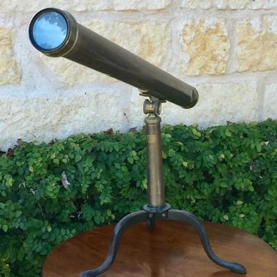 Antique Vintage Brass Telescope with tripod $150