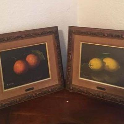 KET002 Gusini Framed Fruit Paintings 